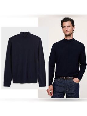 Banana republic men’s navy blue Merino wool sweater Sz L tall